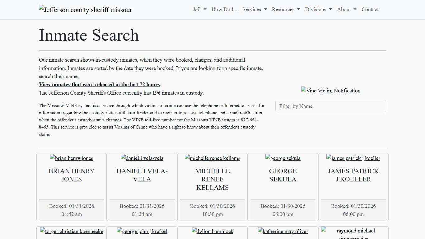 Inmate Search Jefferson County Sheriff's Office